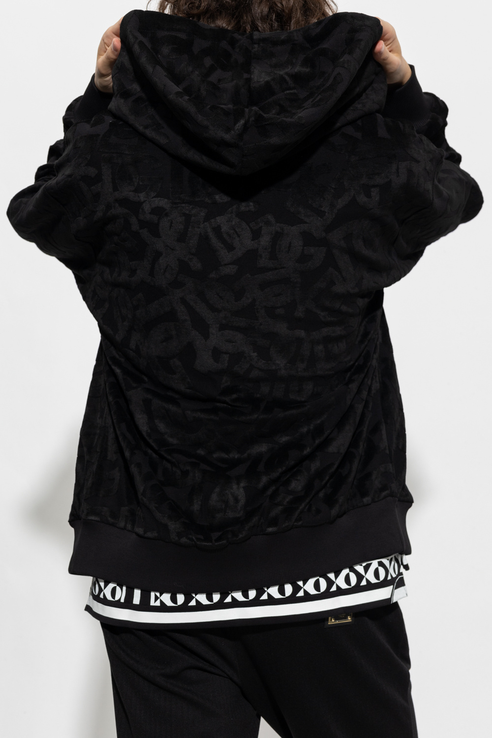 Black Jacquard hoodie Dolce & Gabbana